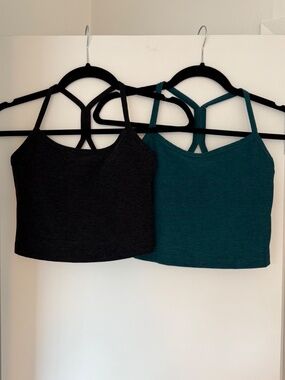 SET OF 2 - Beyond Yoga Spacedye Slim Racerback Cropped Tank Tops (small)